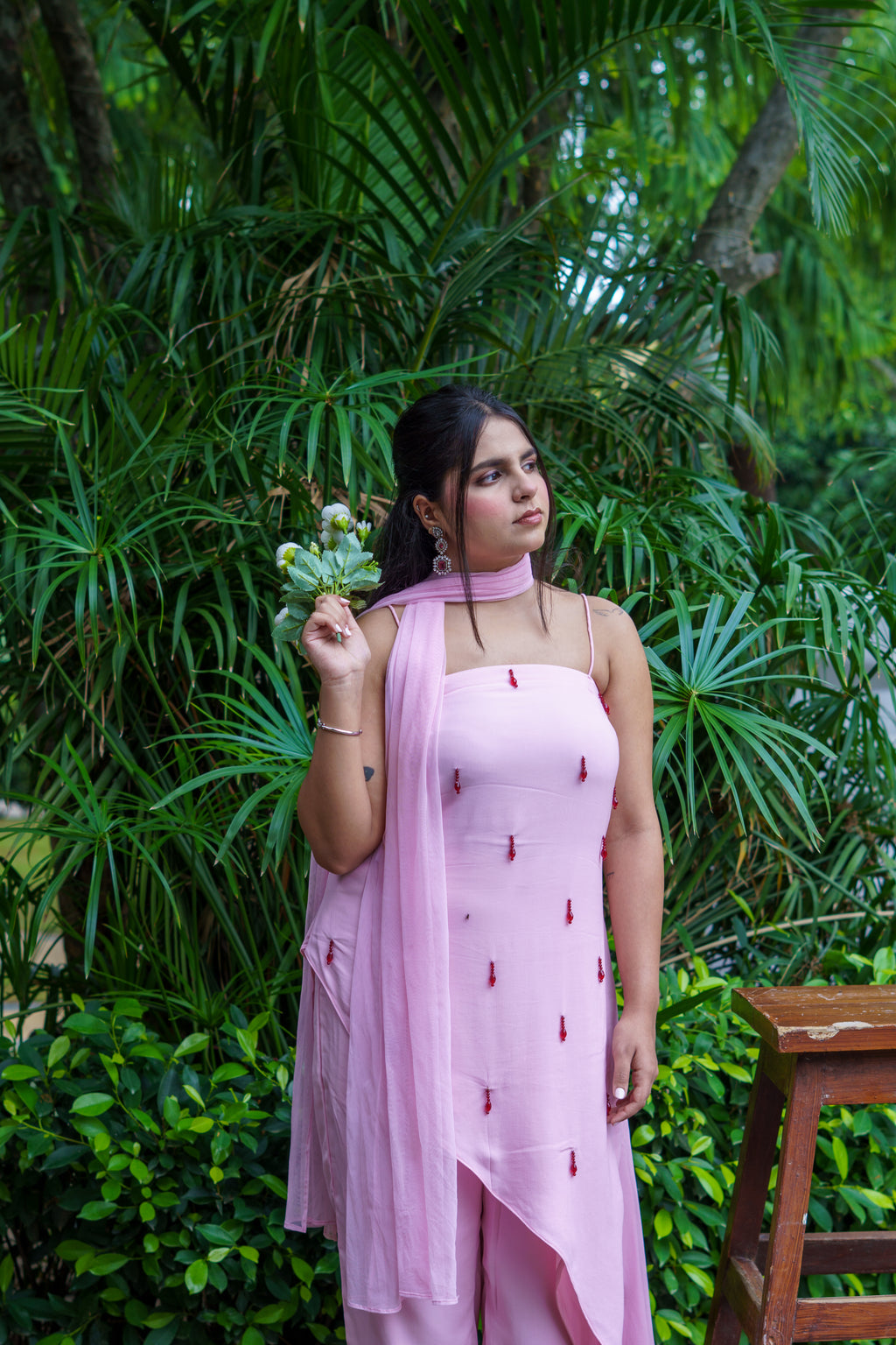 Shigona – Blush Crystal Embellished Suit Set