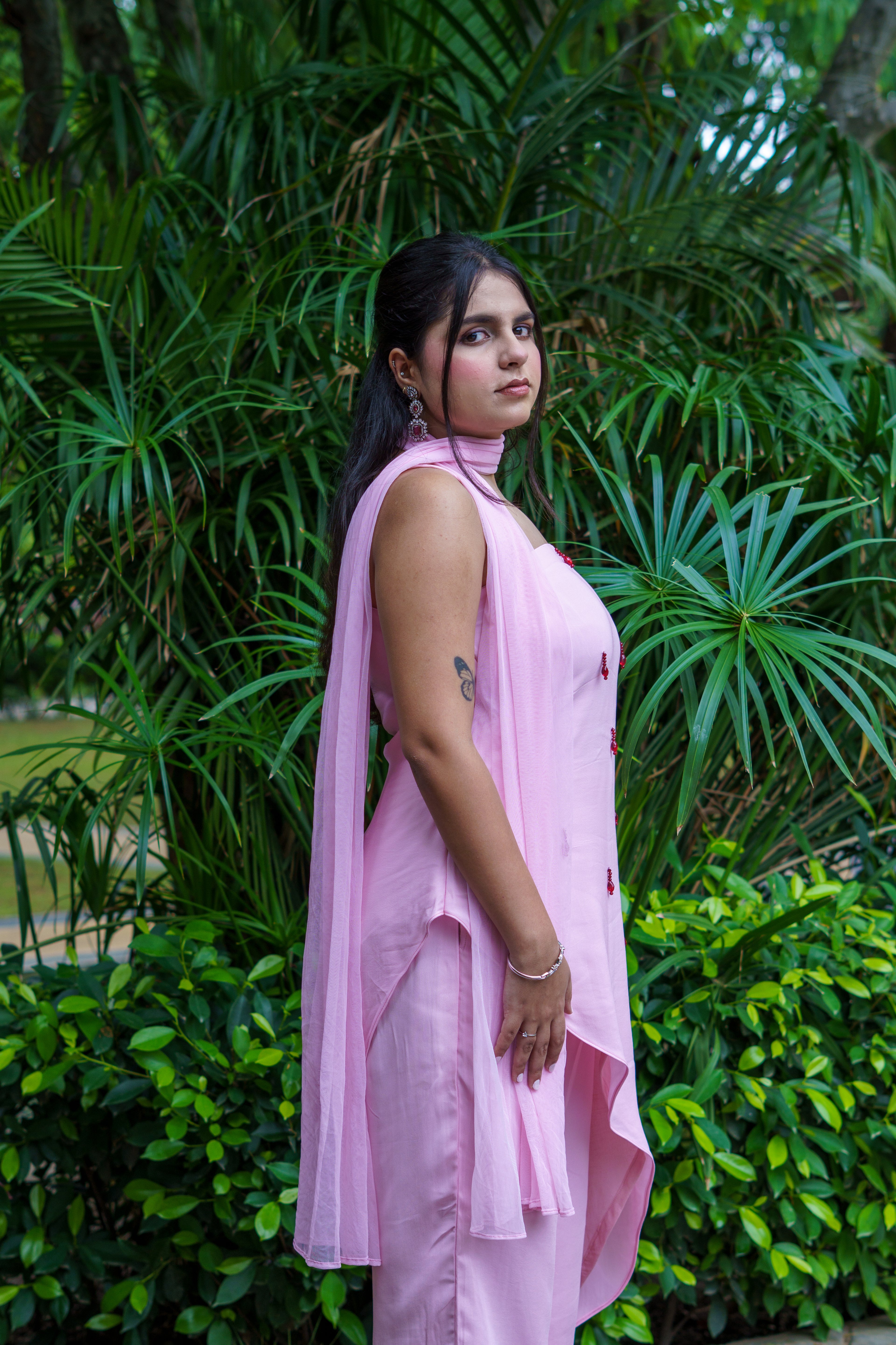 Shigona – Blush Crystal Embellished Suit Set